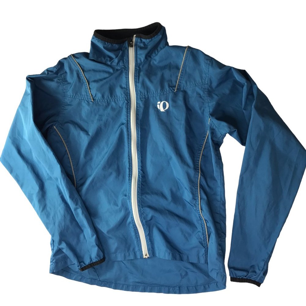 Pearl Izumi Blue Cycling Jacket Bicycle Size Women's Large Full Zip Waterproof